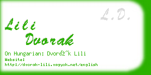 lili dvorak business card